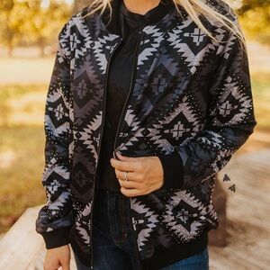 Bling It Back Aztec Black Jacket